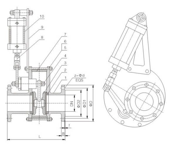 Pneumatic Ceramic Rotary Disc Valve