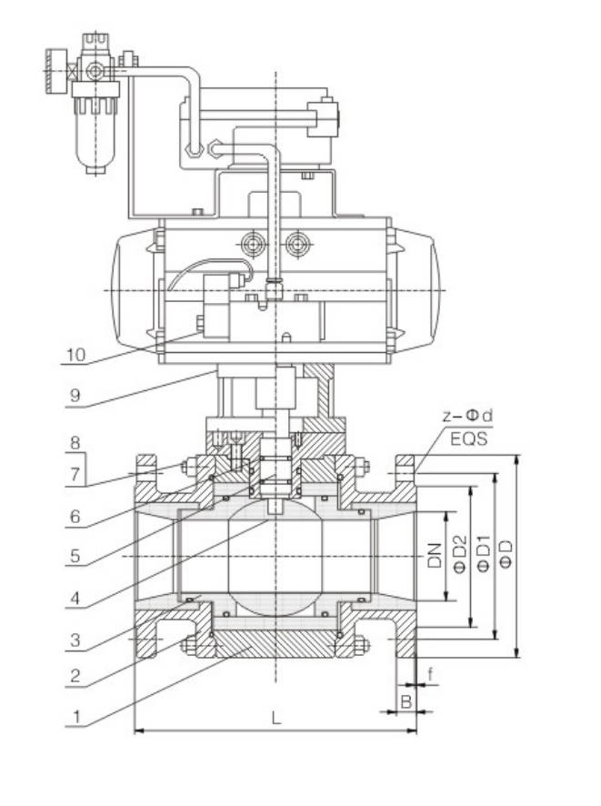 Pneumatic Ceramic Ball Valve