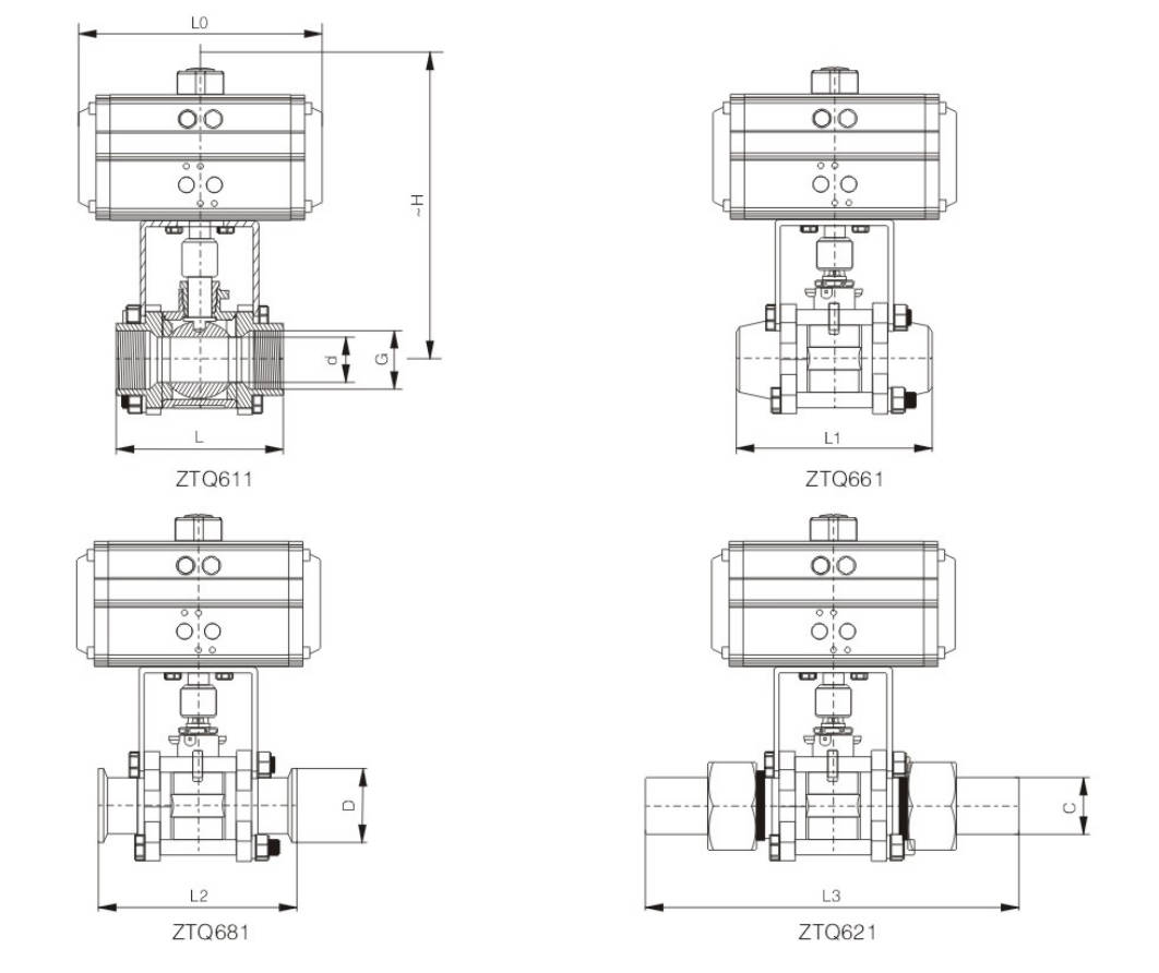 Three piece Ball Valve